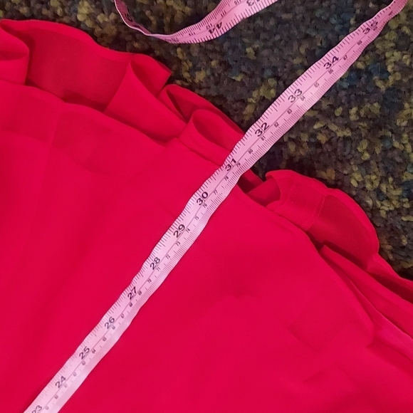 Bebe NEW Cross Back Chiffon Skater Dress Red Size 4 - Picture 16 of 17